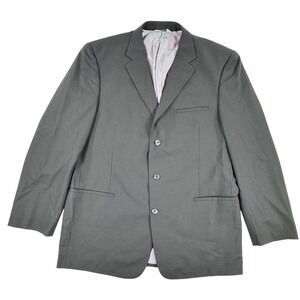 Wilke Rodriguez Mens Dark Gray Pinstripe Wool Blend Suit Jacket Blazer 48 Long